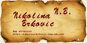 Nikolina Brković vizit kartica